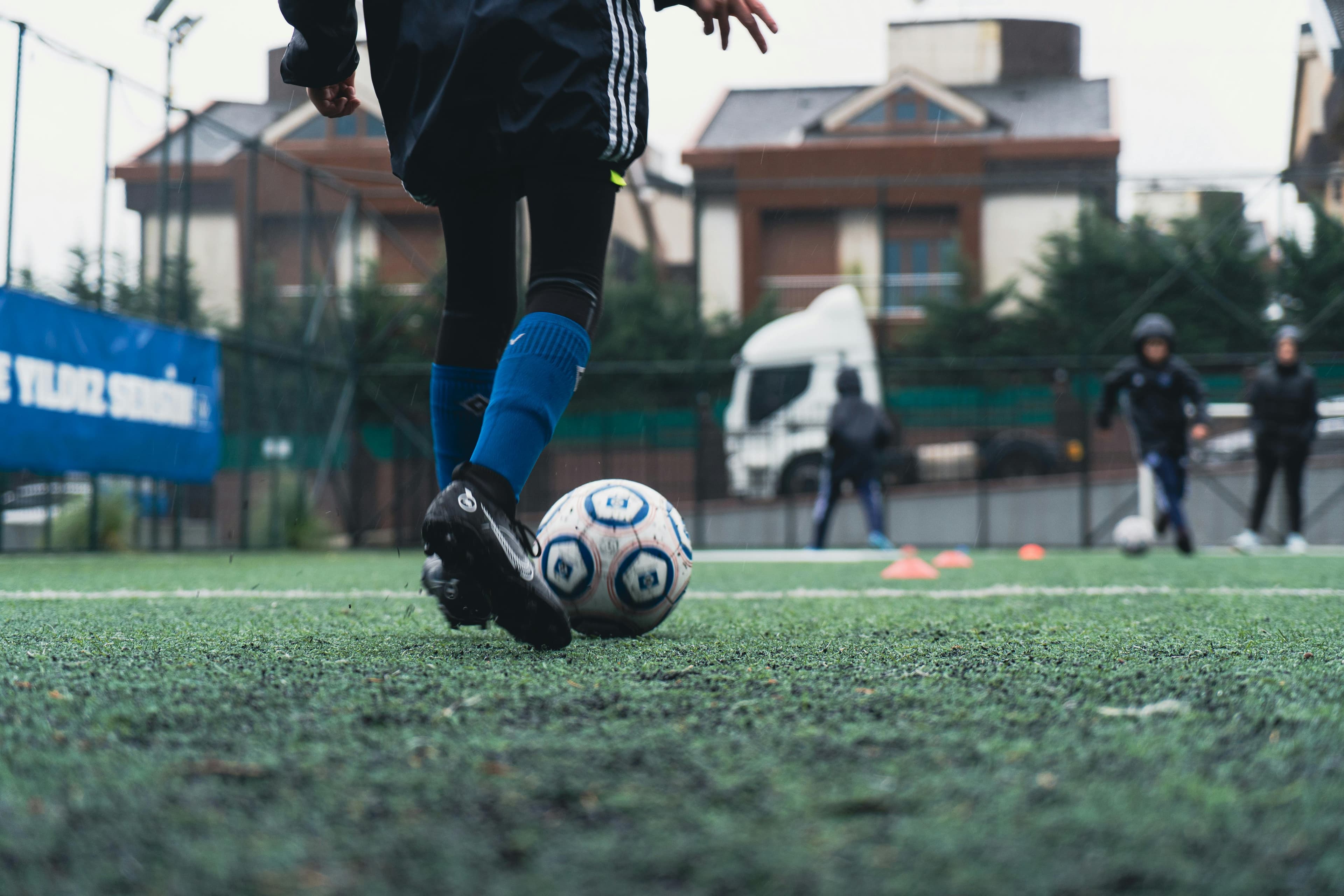 Beginner athletes learning soccer fundamentals in Calgary
