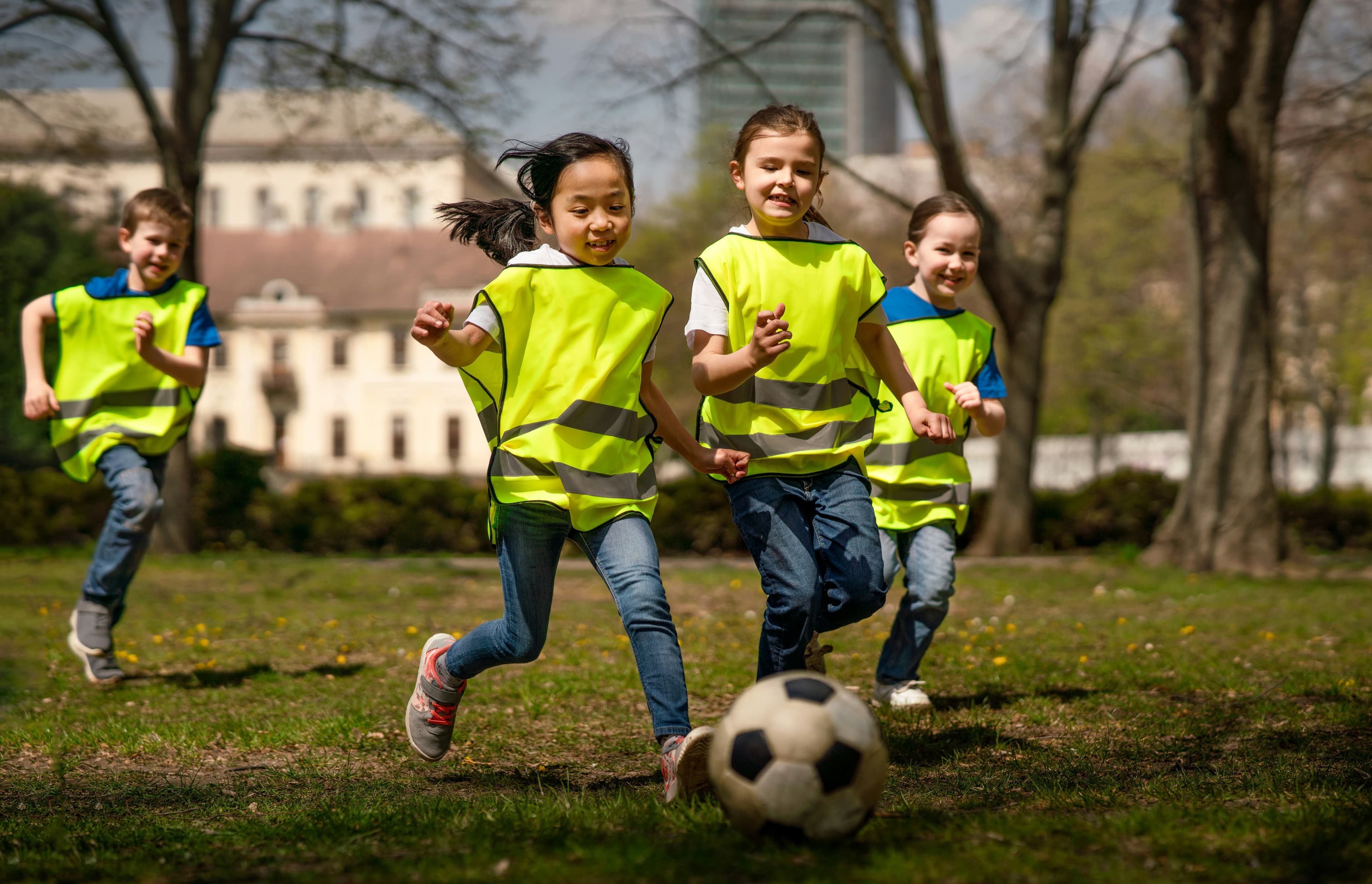 Youth athletes playing competitive soccer in Calgary